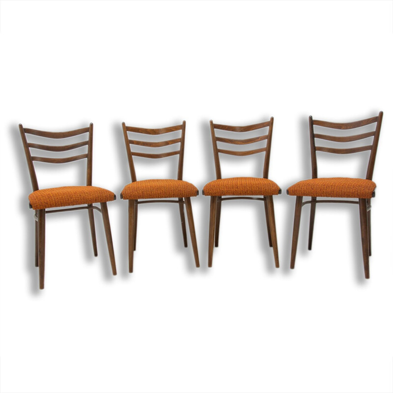 Conjunto de 4 cadeiras de vindima, Checoslováquia 1960