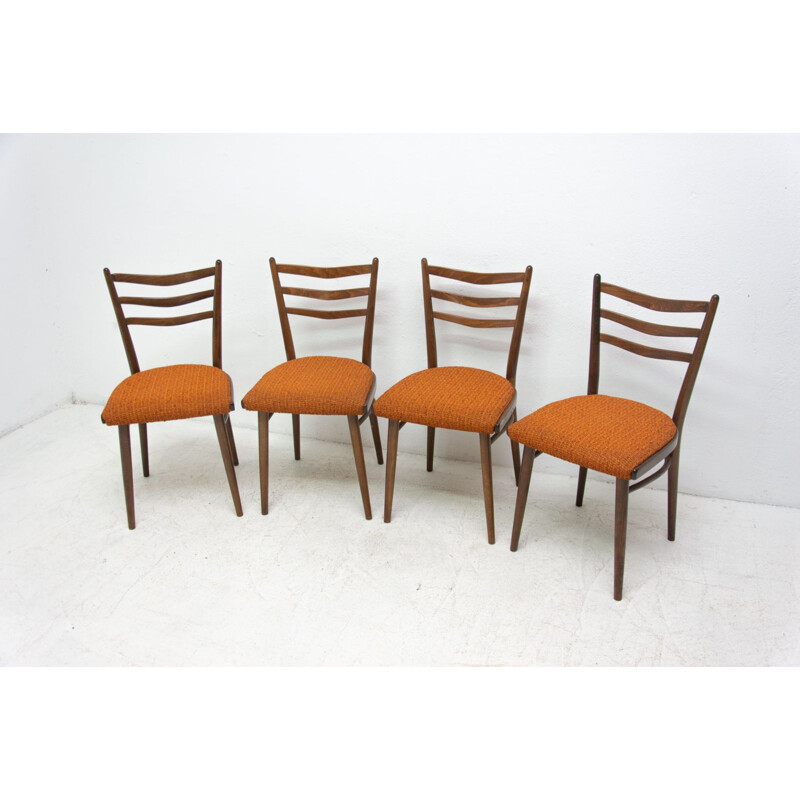 Set of 4 Mid century dining chairs, Czechoslovak 1960s