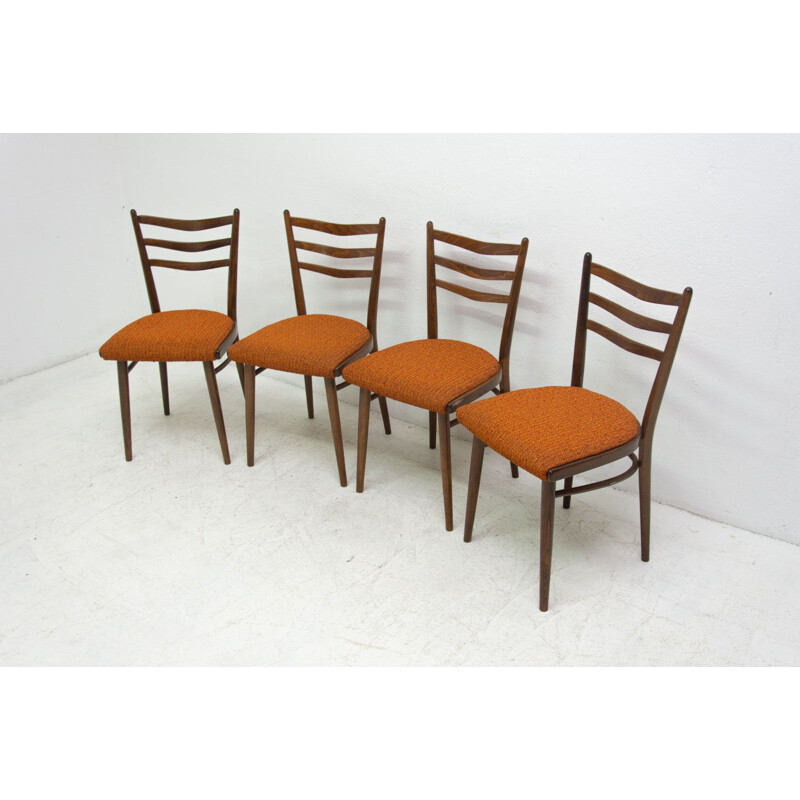 Conjunto de 4 cadeiras de vindima, Checoslováquia 1960