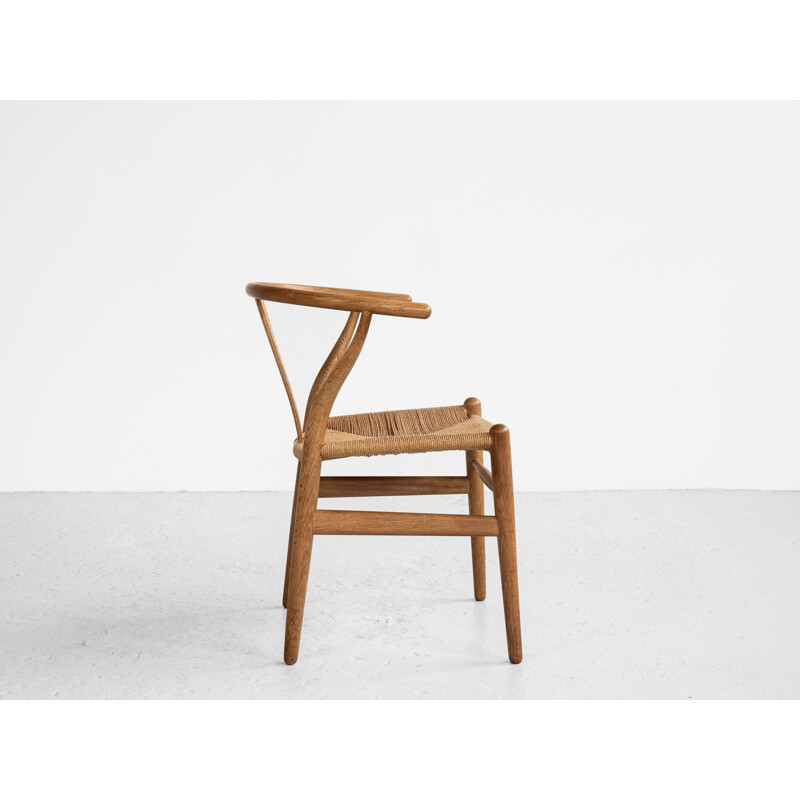 Chaise vintage Wishbone en chêne par Hans Wegner pour Carl Hansen & Son 1949