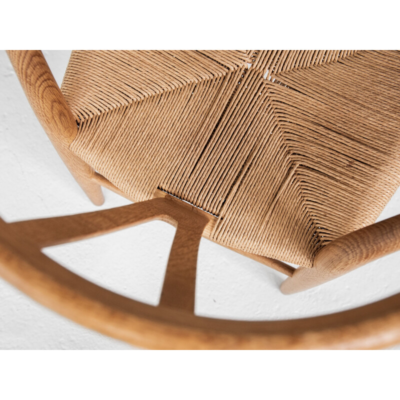 Chaise vintage Wishbone en chêne par Hans Wegner pour Carl Hansen & Son 1949