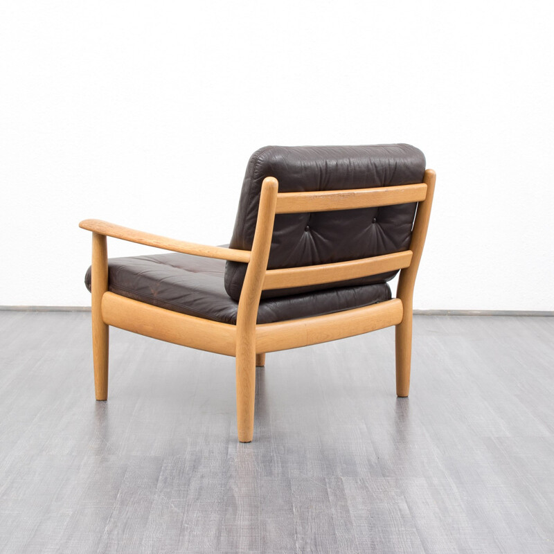 Fauteuil Scandinave en cuir, édition Knoll - années 60