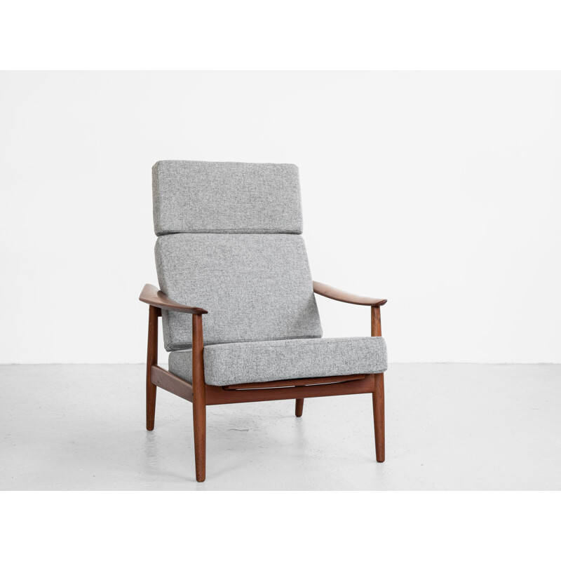 Fauteuil lounge vintage en teck par Arne Vodder pour France & Son, Danemark 1960