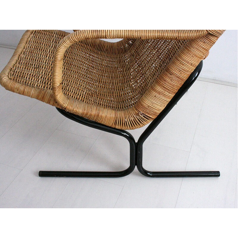 514 Jonkers Noordwolde armchair in rattan and metal, Dirk VAN SLIEDREGT - 1961