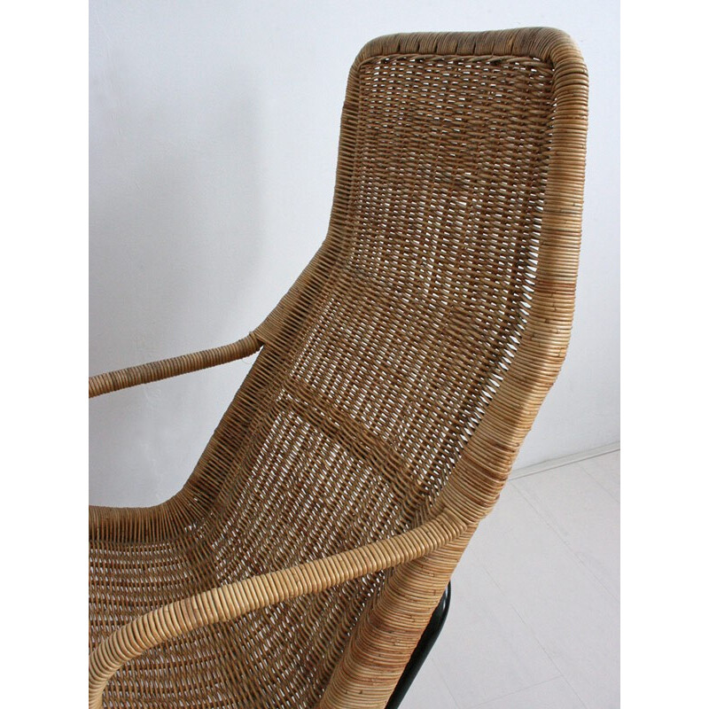 514 Jonkers Noordwolde armchair in rattan and metal, Dirk VAN SLIEDREGT - 1961