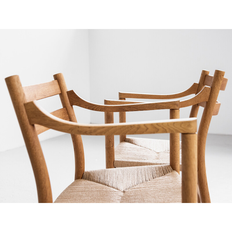 Lot de 8 chaises vintage CH46 de Hans Wegner pour Carl Hansen & Son Danois