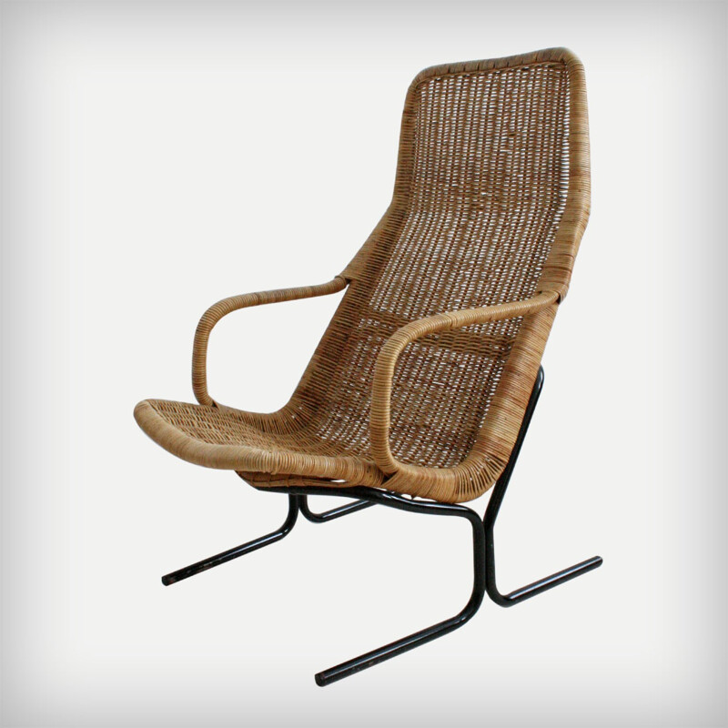 514 Jonkers Noordwolde armchair in rattan and metal, Dirk VAN SLIEDREGT - 1961