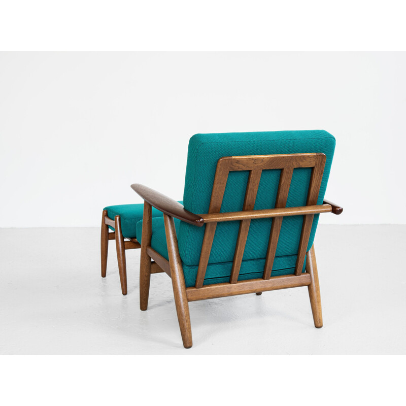 Vintage armchair and stool by Hans Wegner for Getama 1950