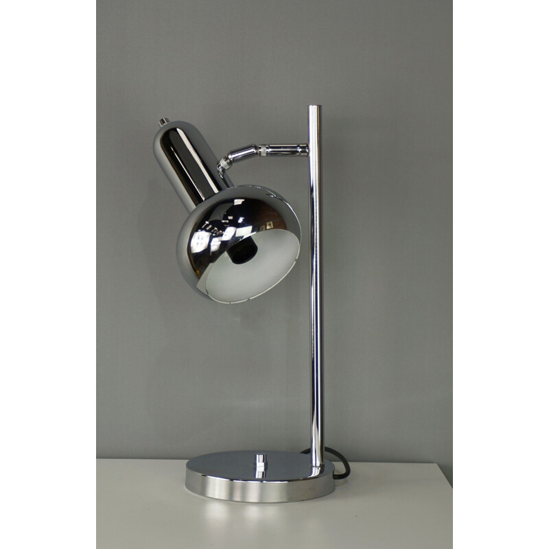 Vintage articulated chromed metal lamp 1960