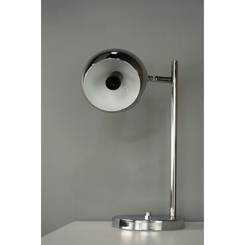 Vintage articulated chromed metal lamp 1960