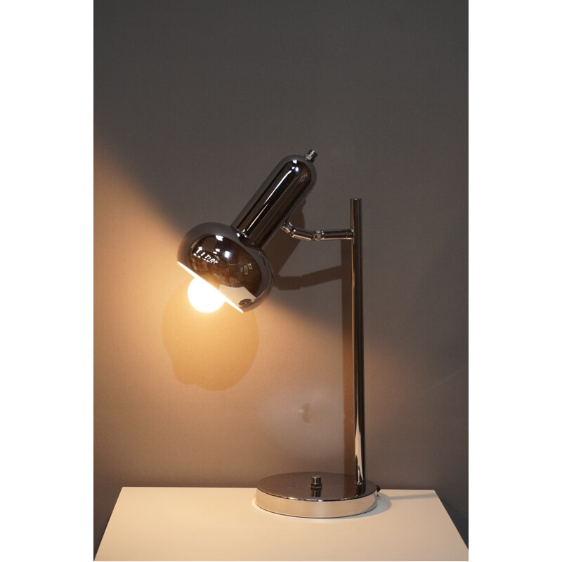 Lampe vintage articulée en métal chromé 1960