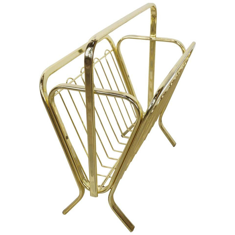 Vintage brass magazine rack