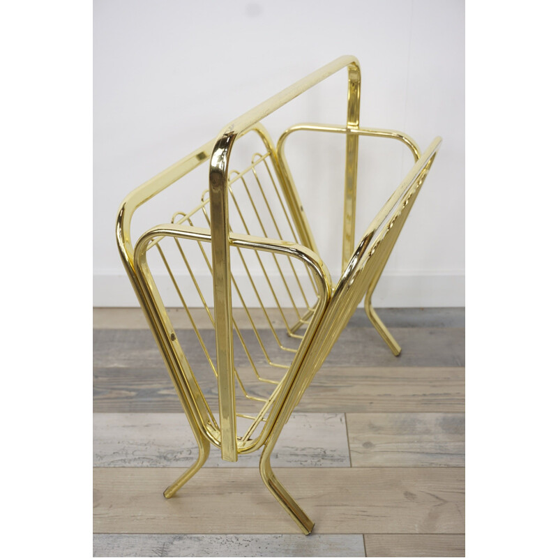 Vintage brass magazine rack