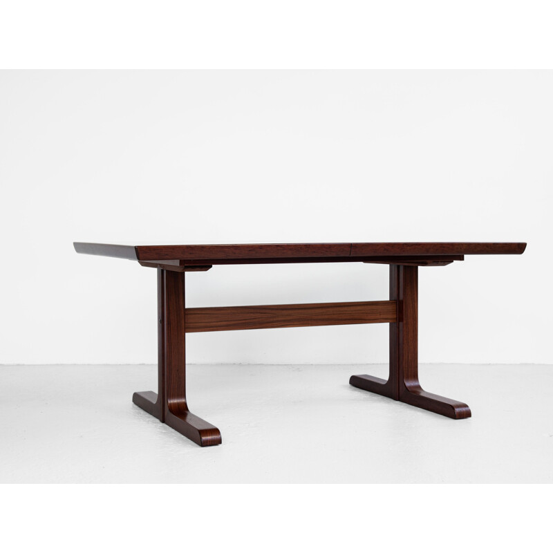 Midcentury rectangular dining table in rosewood with 2 extensions, Denmark 1960s