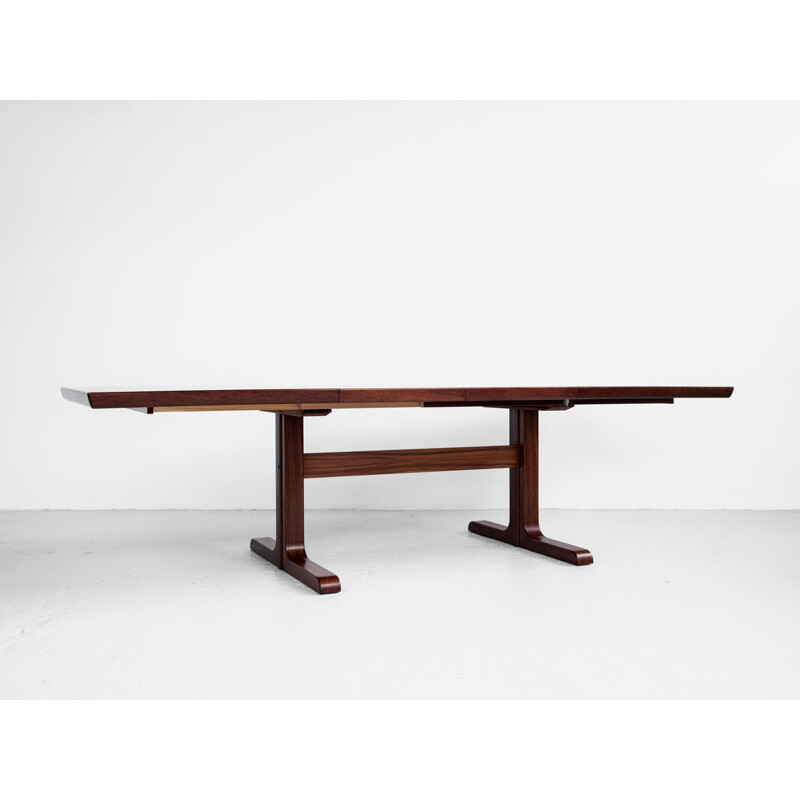 Midcentury rectangular dining table in rosewood with 2 extensions, Denmark 1960s