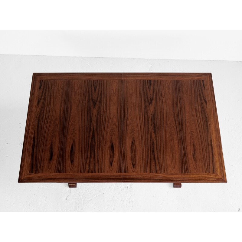 Midcentury rectangular dining table in rosewood with 2 extensions, Denmark 1960s