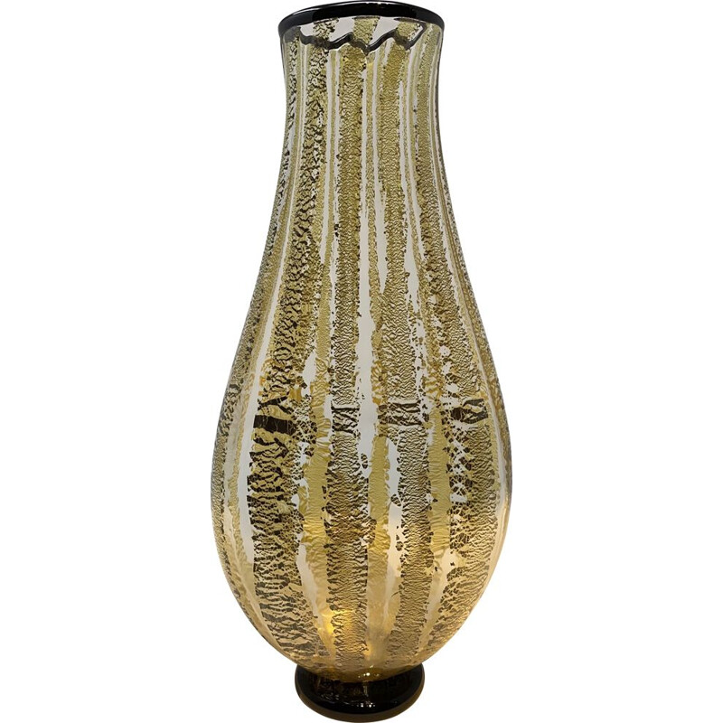 Vaso vintage in vetro di Murano di Seguso Viro, 1990