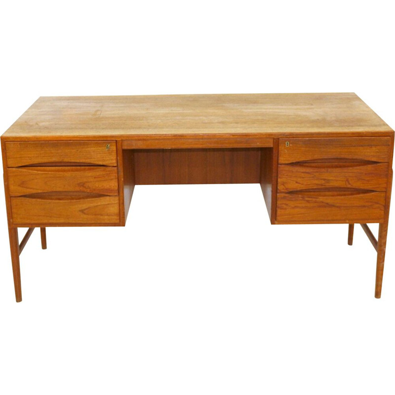 Vintage teak desk by Christian Moller, Denmark 1960s