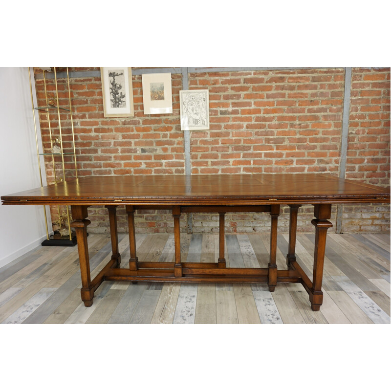 Vintage modular table in marquetry