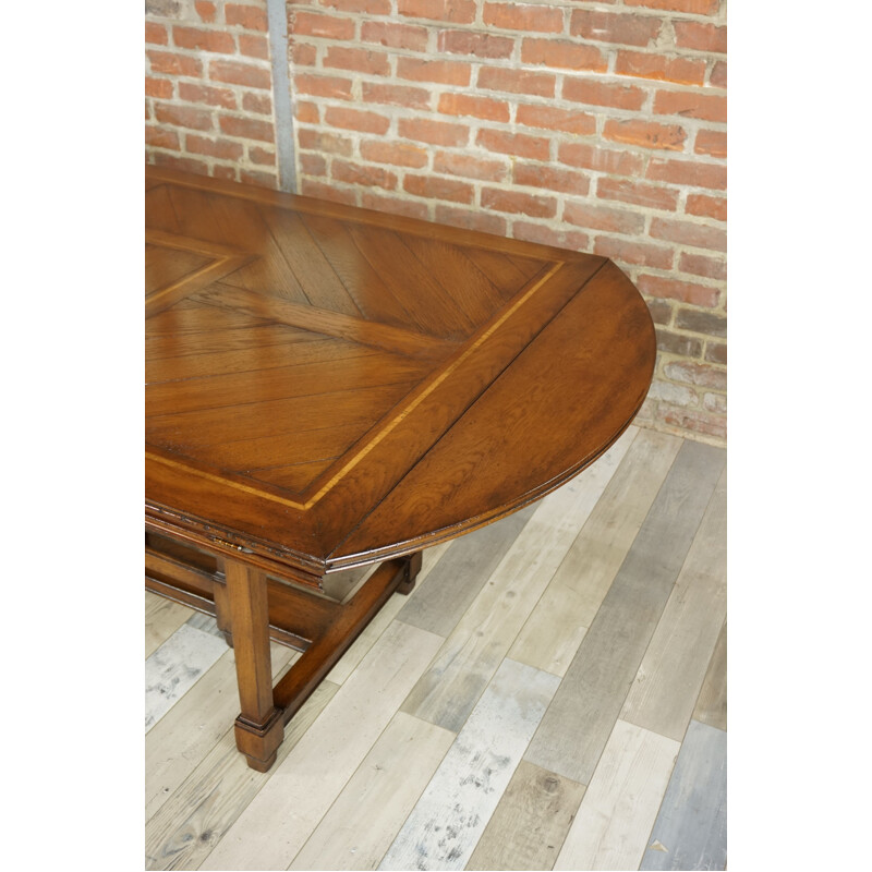 Table vintage modulable en marqueterie