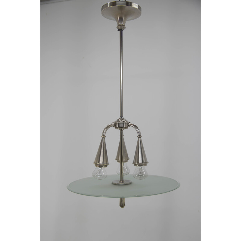 Candelabro Art Deco niquelado Vintage, 1920