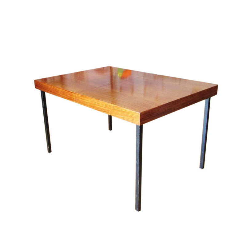 Extending dining table in teak and lacquered metal, Dieter WEACKERLIN - 1960s