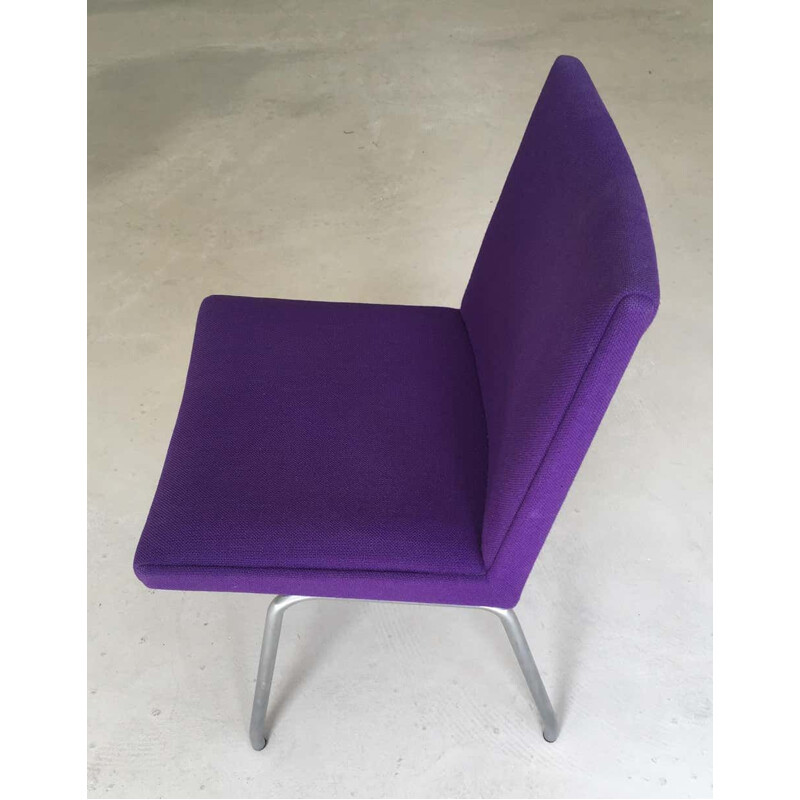 Cadeira de tecido roxo Vintage de Hans J. Wegner, Dinamarca 1960