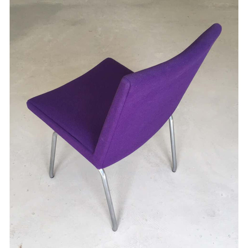 Cadeira de tecido roxo Vintage de Hans J. Wegner, Dinamarca 1960