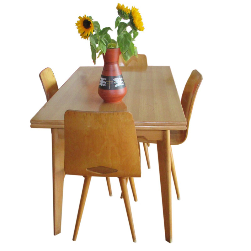 Table à repas en hêtre vernis - 1950