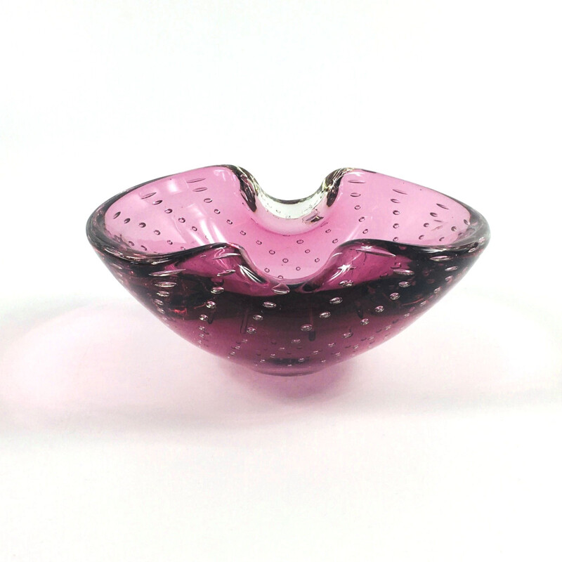 Mid-Century Murano Bullicante Glass Ashtray Bowl 1960s