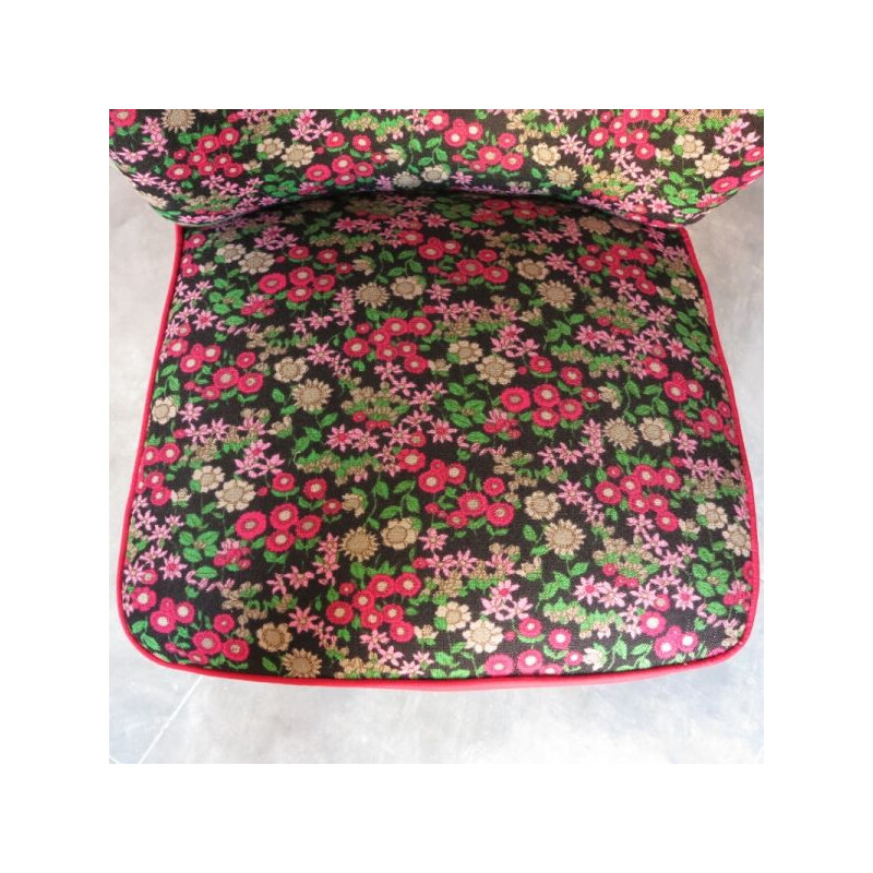 Silla de cóctel vintage de flores, 1950