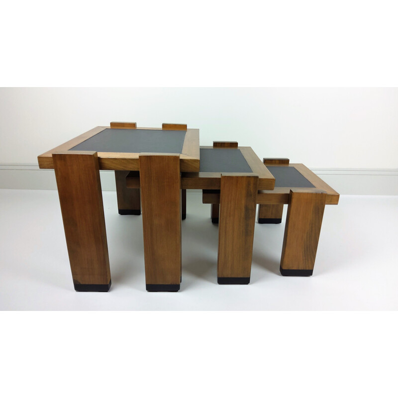 Vintage beechwood nesting tables 1960s