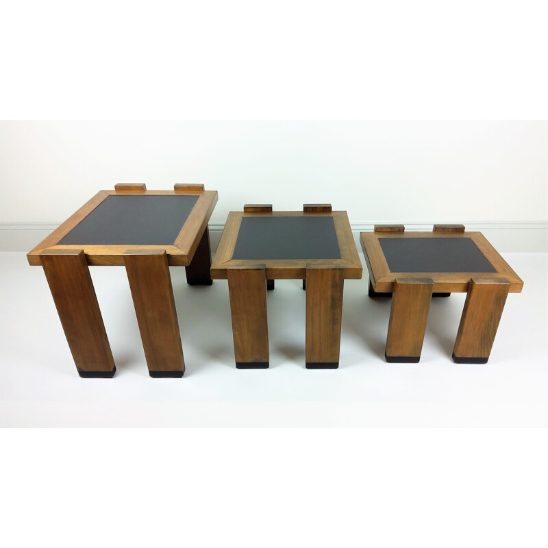 Vintage beechwood nesting tables 1960s