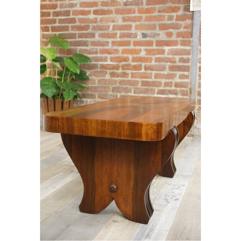 Vintage art deco coffee table in walnut