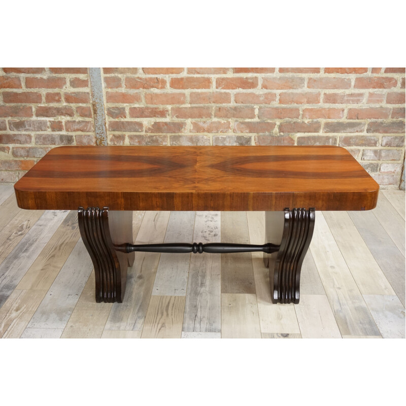 Vintage art deco coffee table in walnut