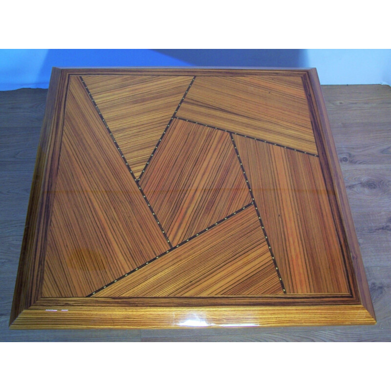 Vintage coffee table in wood marquetry