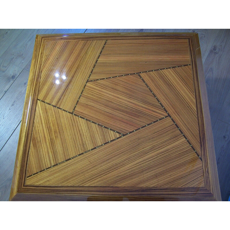 Vintage coffee table in wood marquetry