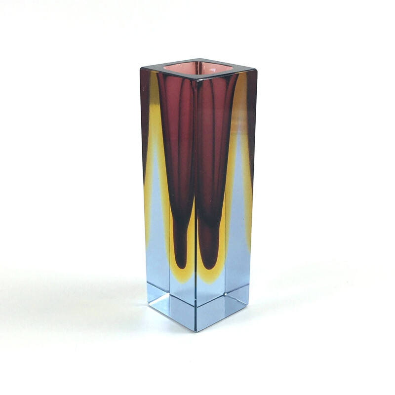 Vintage Sommerso vase in Murano glass by Flavio Poli for Alessandro Mandruzzato, Italy 1960