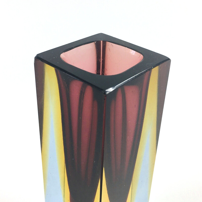 Vintage Sommerso vase in Murano glass by Flavio Poli for Alessandro Mandruzzato, Italy 1960
