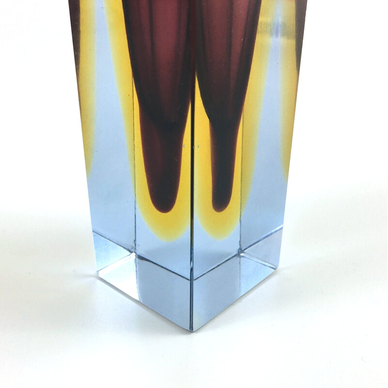 Vintage Sommerso vase in Murano glass by Flavio Poli for Alessandro Mandruzzato, Italy 1960