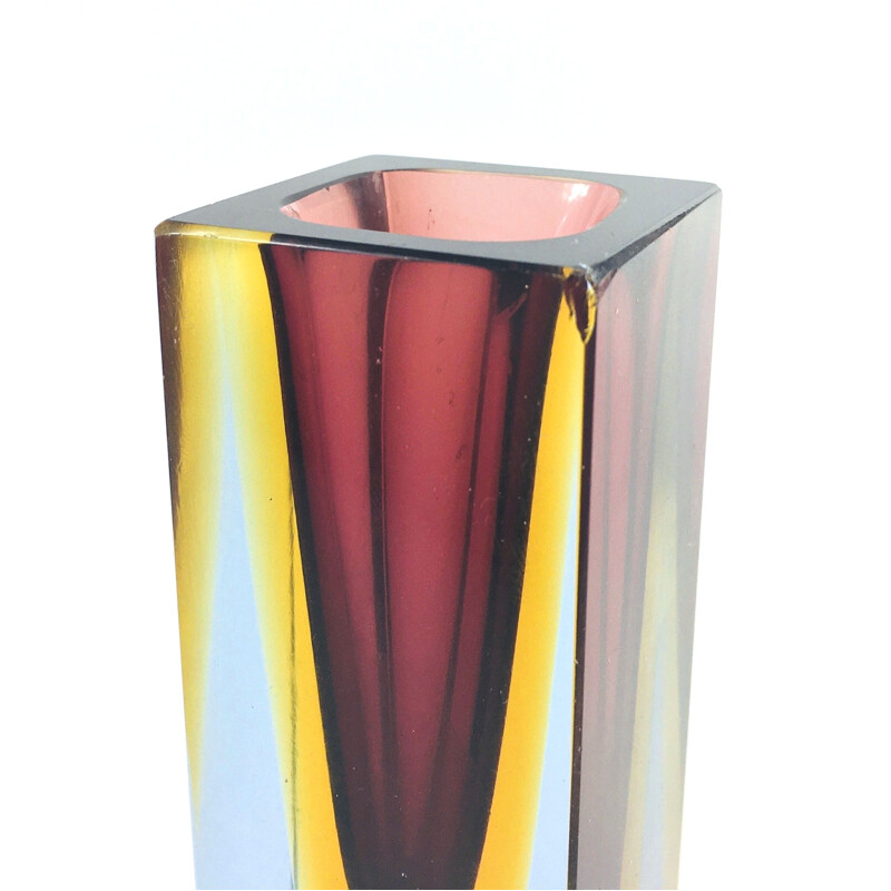 Vintage Sommerso vase in Murano glass by Flavio Poli for Alessandro Mandruzzato, Italy 1960