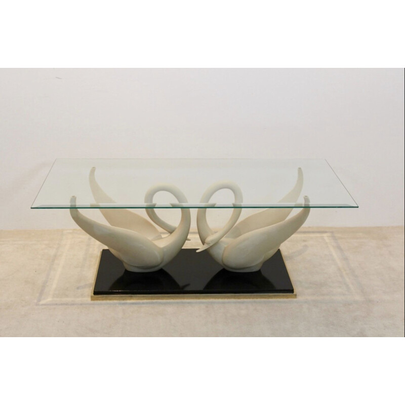 Vintage swan coffee table by Jansen, 1960