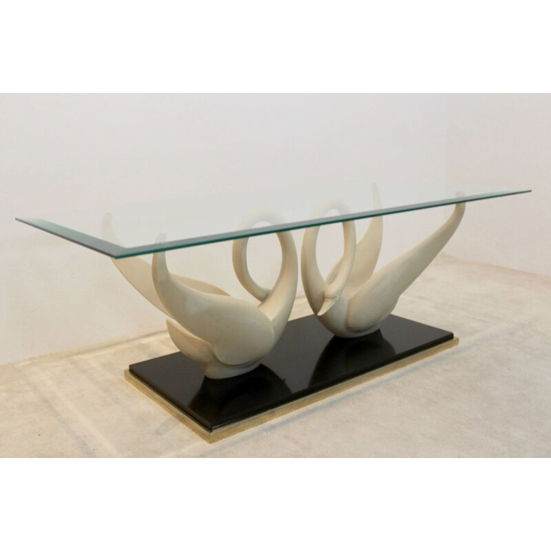 Vintage swan coffee table by Jansen, 1960