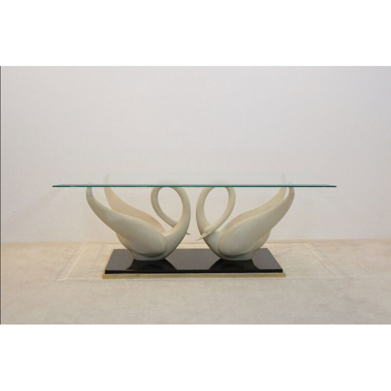 Mesa de centro vintage con forma de cisne de Jansen, 1960