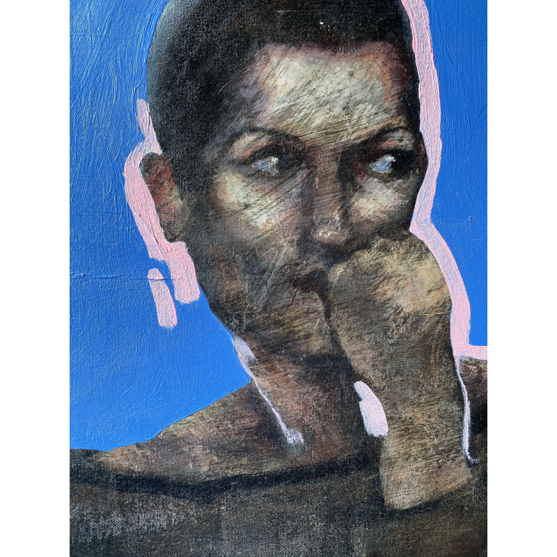 Vintage painting portrait by Alejandro Komori 2008