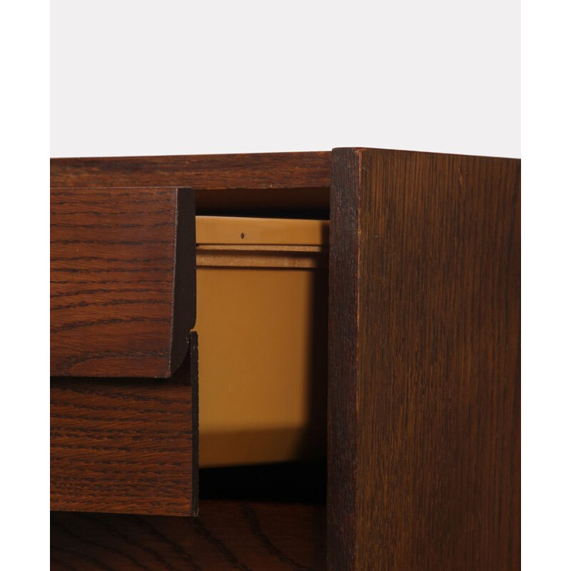 Vintage dark oak chest of drawers model U-453 by Jiri Jiroutek 1960