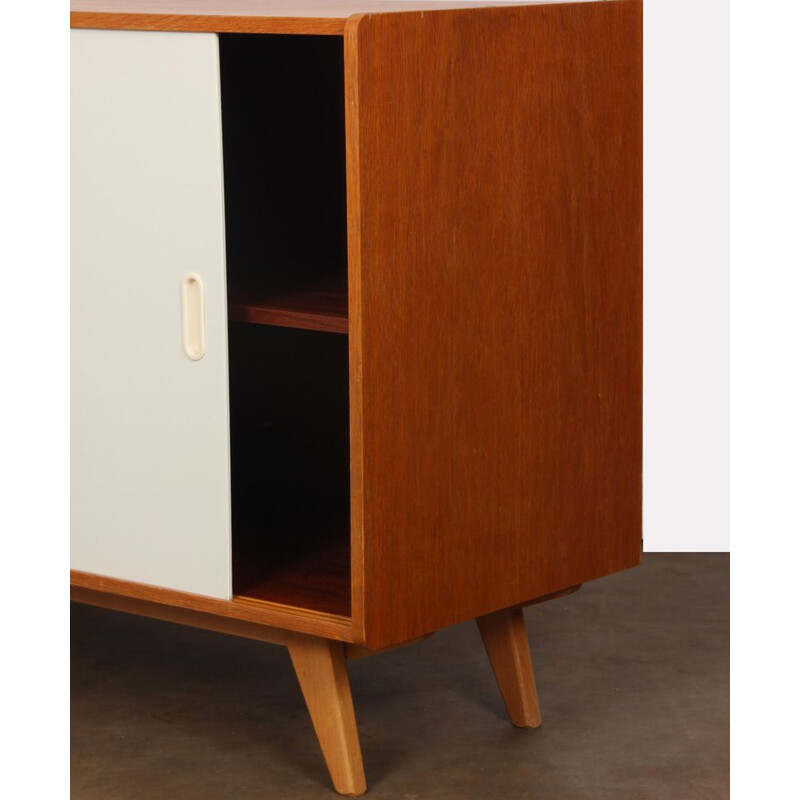 Vintage highboard model U-452 white doors by Jiri Jiroutek 1960