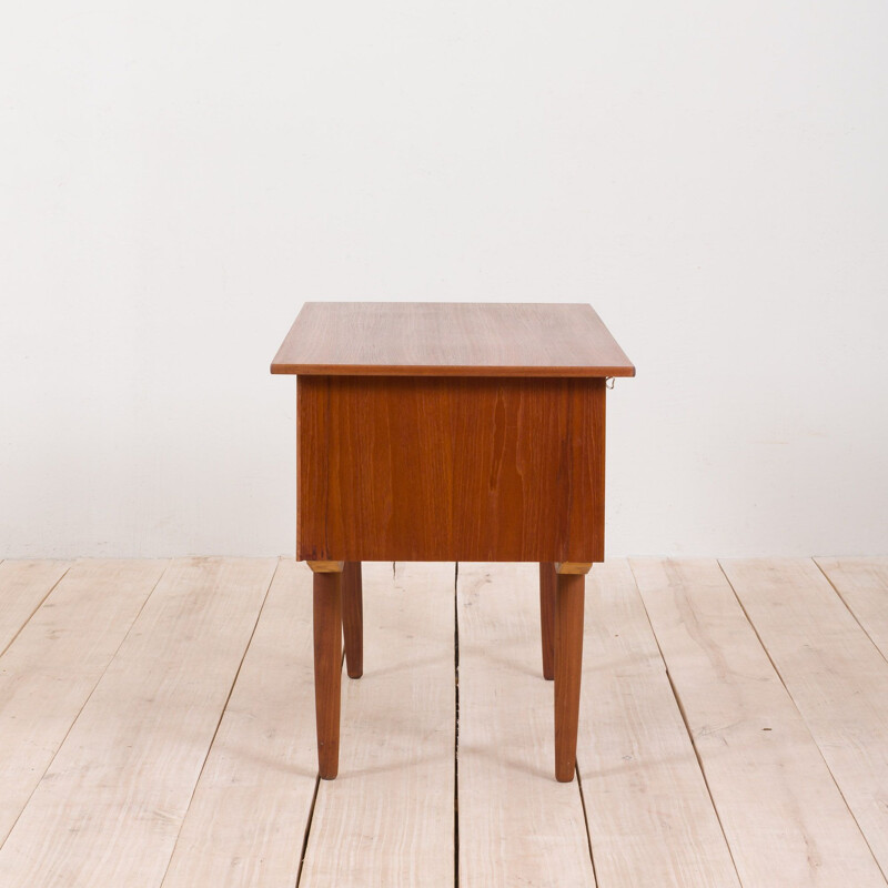 Small vintage teak desk with 6 drawers, Danish