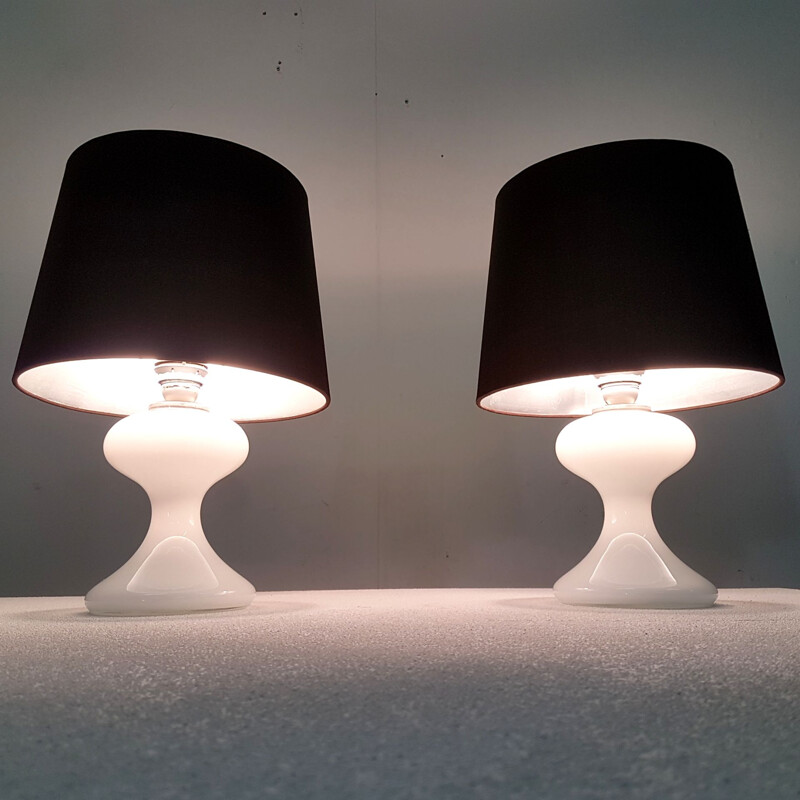 Paire de lampes de table vintage en verre ML1 par Ingo Maurer pour Design M, Allemagne 1960