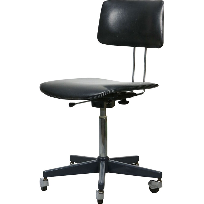 Vintage Office Swivel Chair in Black